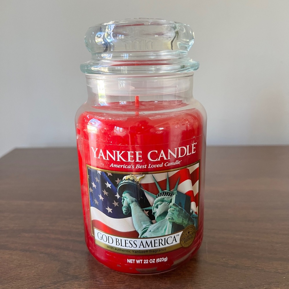 Yankee Candle God Bless America Collector's Edition Large Jar 22oz Red Candle